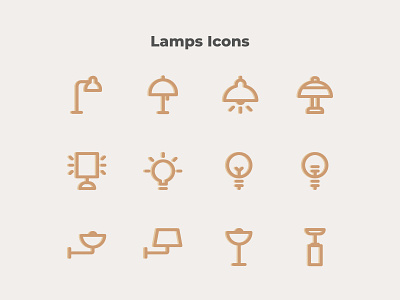 Lamps Icons icon icon a day icon app icon design icon set line icon