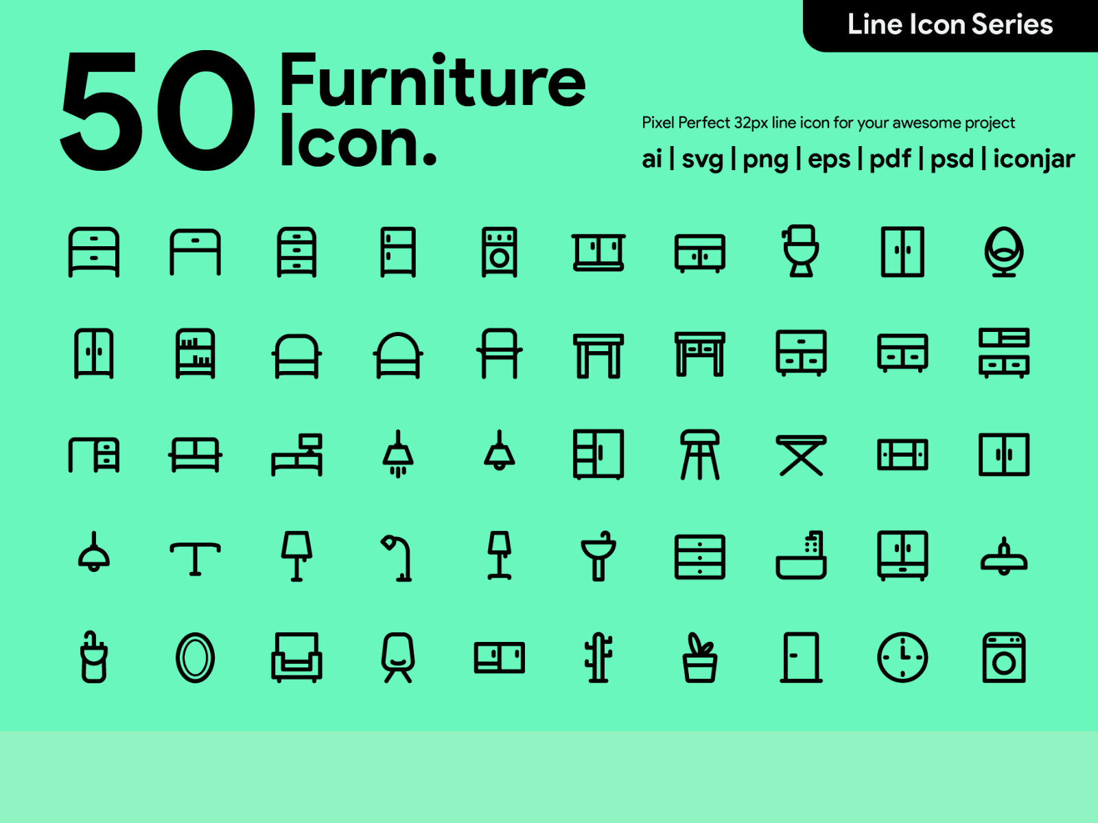 App icons design idea #250: Kawaicon - 50 Furniture Line icon