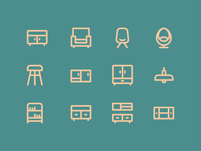 Furniture icon line