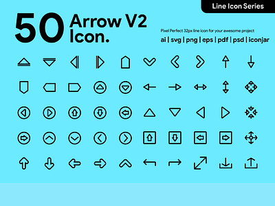 Kawaicon - 50 Arrow Line Icon arrow icon icon a day icon app icon design icon packs icon set illustration line line icon pixel perfect icon