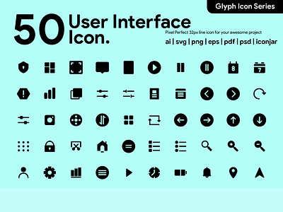 Kawaicon - 50 User Interface Glyph icon branding design glyph icon icon icon a day icon app icon design icon set pixel perfect icon ui ux