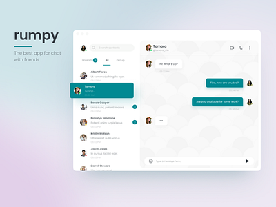 RUMPY | Chat App app chat dashboard design dashboard ui mac ui ux website windows