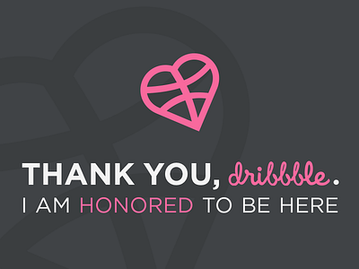 Thank You, Dribbble debut dribbble heart thank you