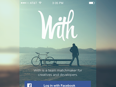 With: A Team Matchmaker for iOS app app design design ios 7 iphone logo mockup team typography