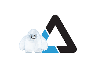 Little Yeti character icon logo low poly mascot