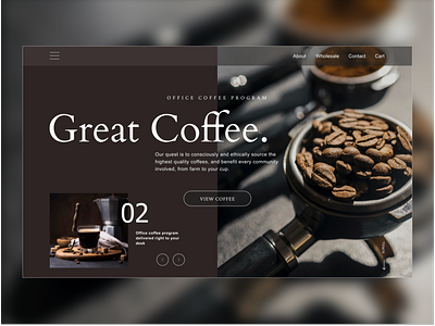 Сoncept for a coffee company coffee design food and drink ui ux web