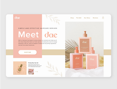 Concept for Dae cosmetics design shop ui ux web