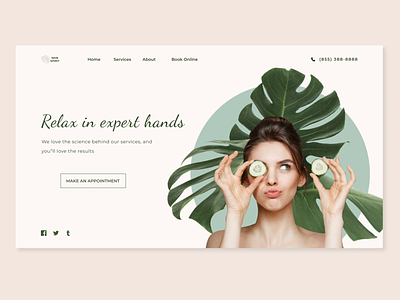 Skin Spirit branding cosmetics design flat typography ui ux web