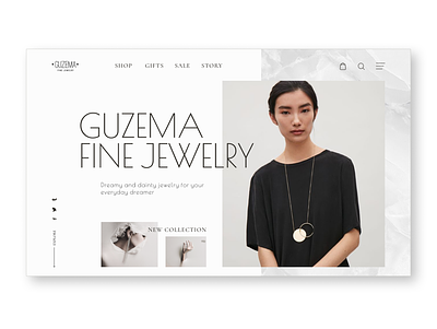 Redesign concept Guzema Fine Jewelry branding design jewelry site ui uidesign ux ux design web webdesign