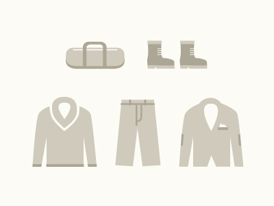 Simple Apparel Icons apparel boots clean clothing data fashion icon infographic jacket outfit simple vector
