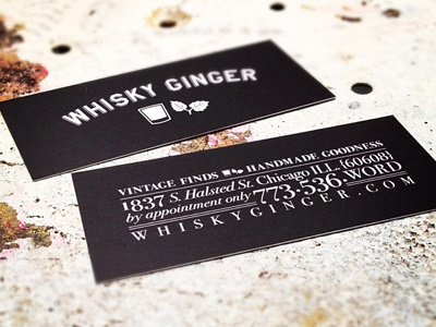 Whisky Ginger Business Cards card collage font handmade icon identity logo print retro typography vintage whiskey