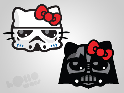 Hello Wars - Rebel #1 cat character character design concept darth vader fanart hello kitty illustration kawaii star wars storm trooper vector