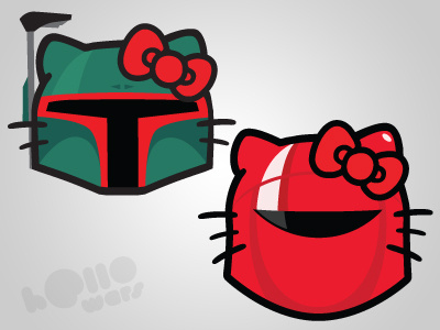 Hello Wars - Rebel #2 art boba fett characters concept cute fan art geekery hello kitty kawaii mashup series starwars