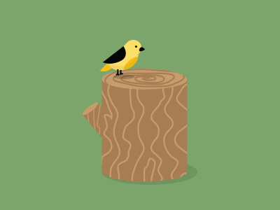 Feeling stumped? bird colors forest illustration perch pigeon stump texture tree tweet wood yellow