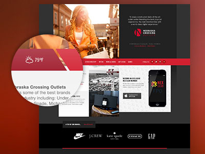 Outlet Mall redesign comp black design fashion grid icons mobile red shopping temperature vector web website