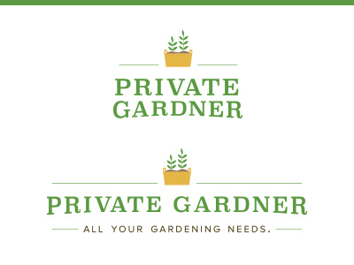 Your Private Gardner logos branding container garden green lettering logo simple tote type typography vegetables vintage
