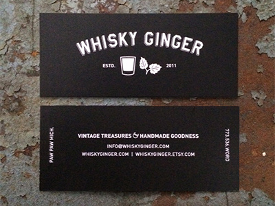 Whisky Ginger Card 2015 business card color design handmade identity illustration lettering logo texture typography vintage whiskey