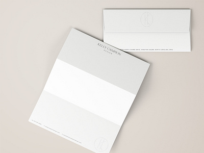 Kelly Campion Design branding collateral letterhead logo paper goods typography