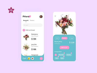 Phlora Flower Shop | Mobile App Concept Design | Ux Ui