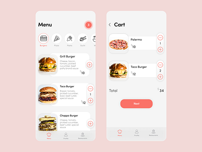 Restaurant Mobile App | Design-Concept | UX-UI