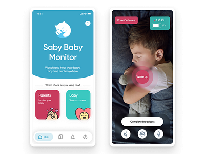 Baby Saby Monitor app check child children design icon ios ios app logo minimal mobile simple sleeping super ui ux
