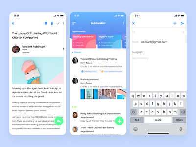 Email App - BubbleMail app bubble design email ui ux