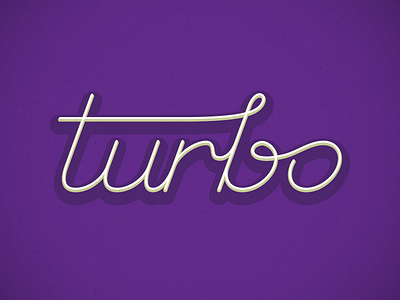 Turbo illustrator lettering script turbo typography vector