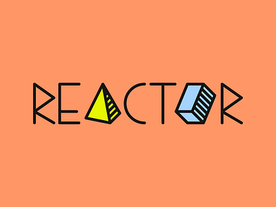 Reactor app game logo reactor shading shapes square triangle