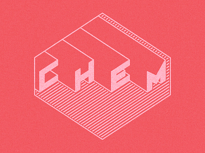 CHEM Diamond 50s fifties illustrator isometric line logo