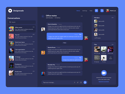 Dribble Darkmode app design app designer chat app daily ui dashboad dashboard app dashboard ui design ui ui ux ui design ux design web design