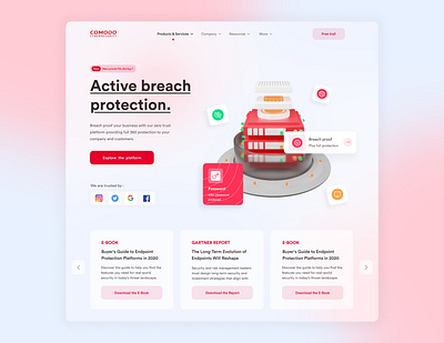 Security Landing page 3d 3d illustration branding design illustration logo ui ui ux ui design ux design web design webflow