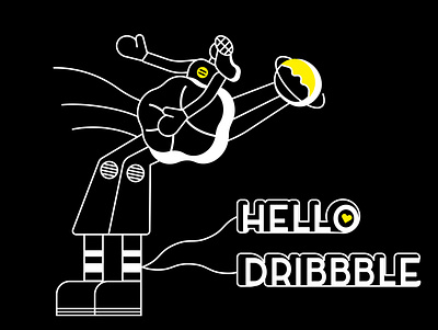 Hello Dribbble ! dark design details flat girl hello dribbble hello dribble illustration minimalistic shot