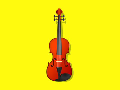 Fiddle design fiddle flat illustration minimal music vector yellow