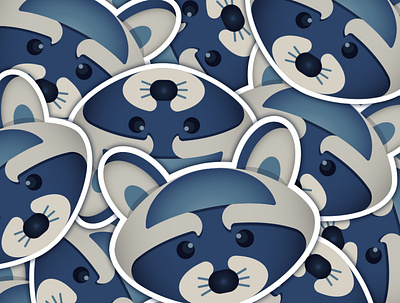 Raccoon animals blue cute cute animal design flat illustration minimal raccoon vector