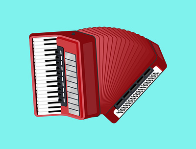 Acordion accordion blue flat illustration music musical vector