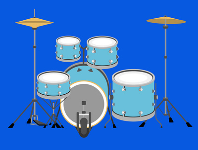 Music blue cute design flat illustration minimal music vector