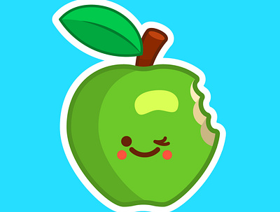 Apple wink apple apple design fruit fruits vector vector art vector illustration vectorart vectors