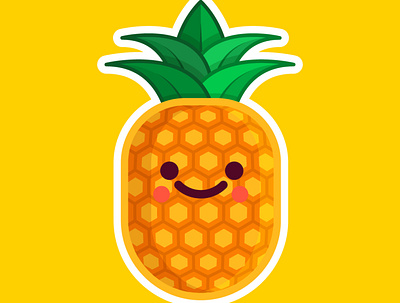 Cool pineapple cute design flat fruit fruits illustration minimal pineapple tropical vector vector art vector illustration vectorart