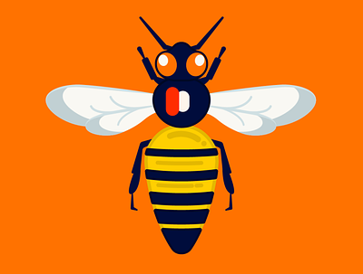 Bee bee flat illustration vector vector art vector illustration vectorart