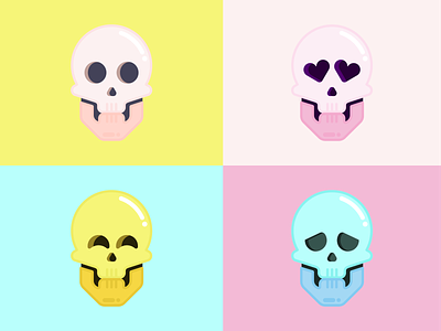 Skulls cute design flat halloween halloween design illustration minimal skull skull art skulls vector vector illustration vectorart
