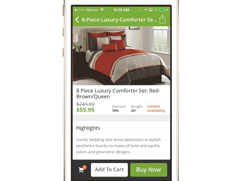 Groupon iOS Shopping Cart