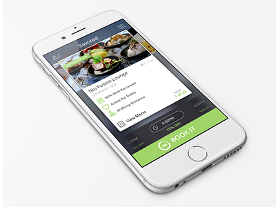 Savored booking food green ios iphone mobile swipe