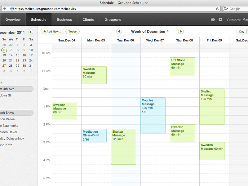 Groupon Scheduler Calendar Colors + Contrast by Arash Shiva on Dribbble