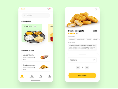 Food Delivery / Cooking App adobexd app cooking food ui ux