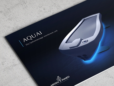 AQUAI blue brochure cmyk design device flyer medical modern pantone print white