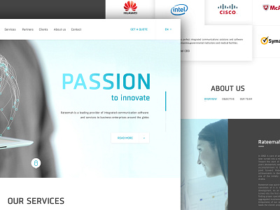 Rateemah business clean hardware icon landingpage logo modern network software website