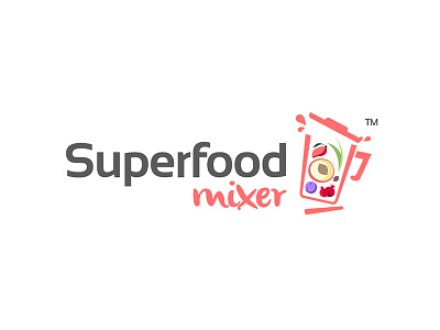 Superfood Mixer branding fruits grey icon identity logo mixer superfood website
