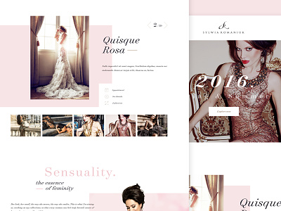Sylwia Romaniuk website atelier designer dress elegant fashion pink ui ux website white women