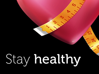 Stay Healthy ! gold healty heart measure pink read silver stay tape yellow