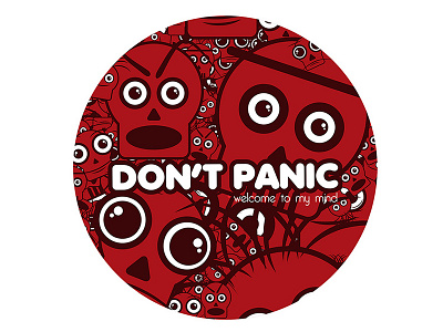 Don't PANIC emotion illustrations typography vector